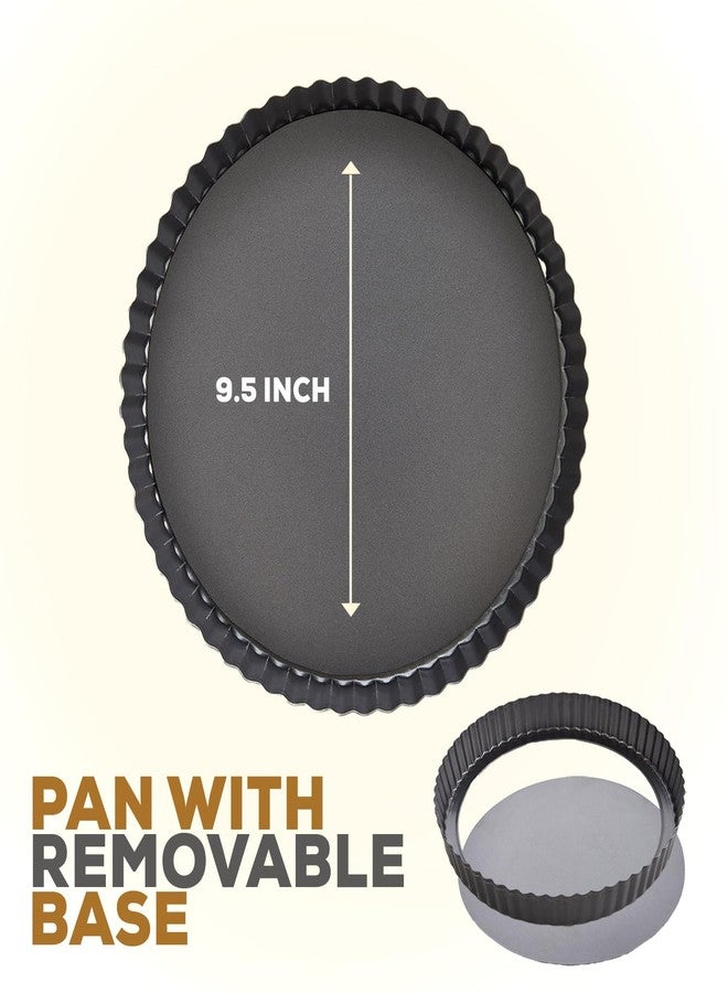 Mrs. Anderson's Baking Quiche Pan, Removable Base, Non-Stick Carbon Steel, 9.5-Inch - Image 2