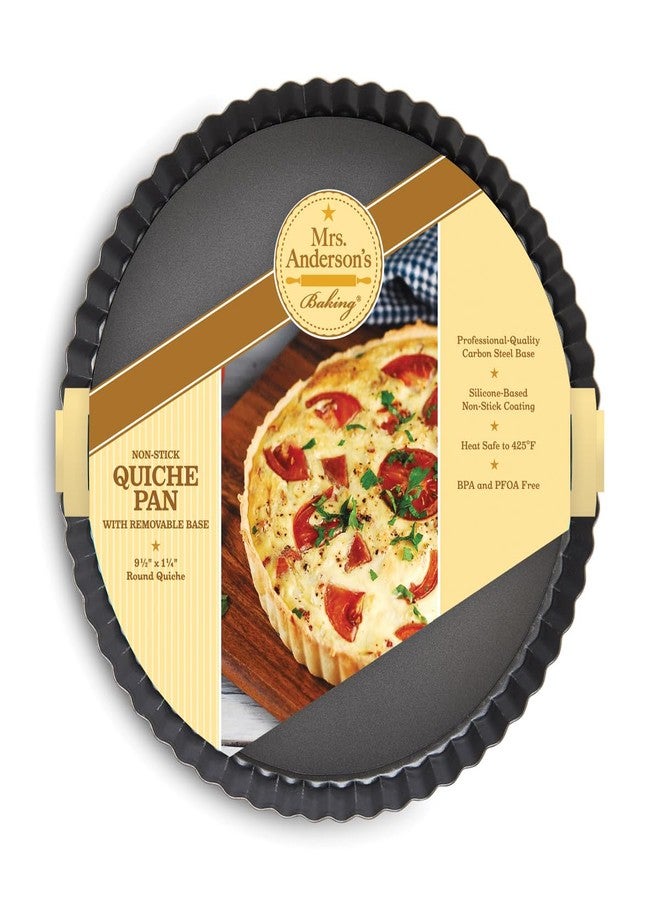 Mrs. Anderson's Baking Quiche Pan, Removable Base, Non-Stick Carbon Steel, 9.5-Inch - Image 3