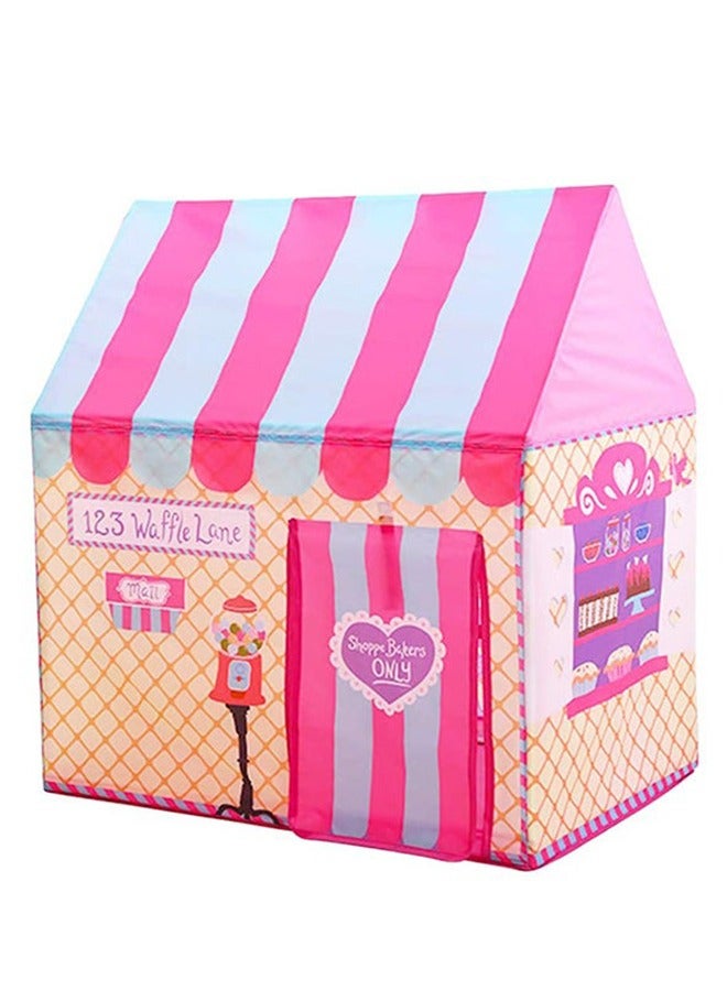 RollsTimi  Dessert Princess House Play Tents Portable Foldable Indoor Outdoor Colorful Play House Game Tent Pink,110*100*70cm - Image 1