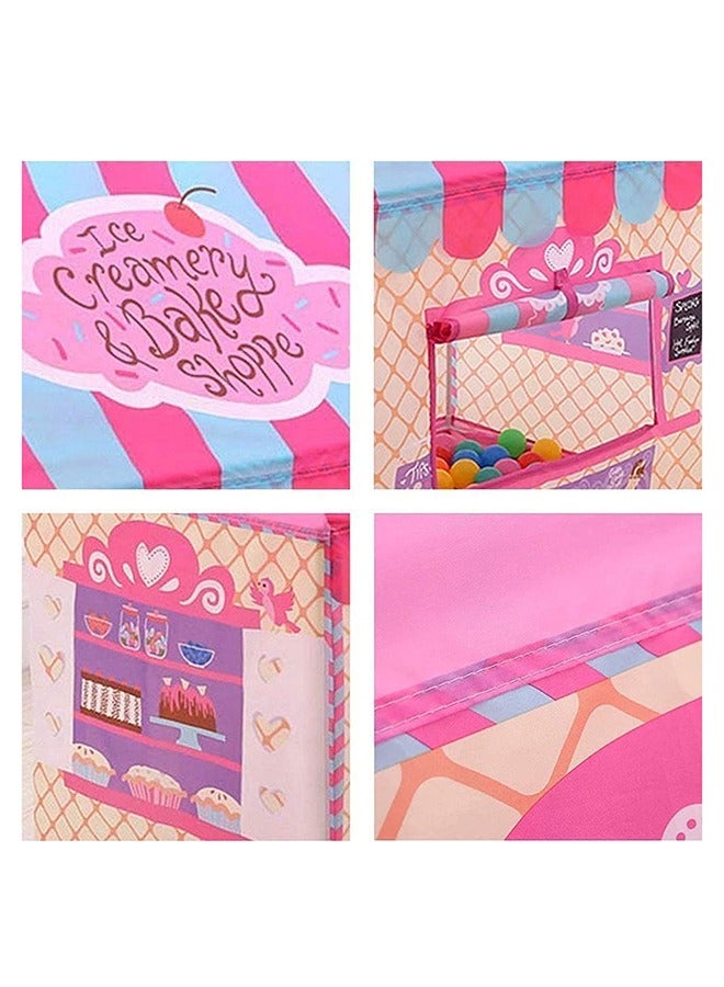 RollsTimi  Dessert Princess House Play Tents Portable Foldable Indoor Outdoor Colorful Play House Game Tent Pink,110*100*70cm - Image 5