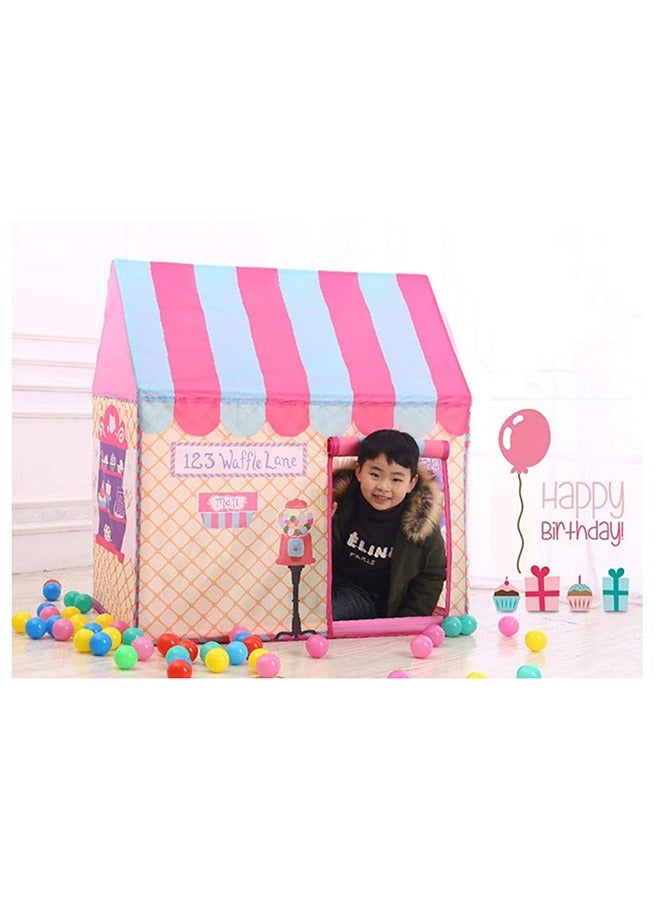 RollsTimi  Dessert Princess House Play Tents Portable Foldable Indoor Outdoor Colorful Play House Game Tent Pink,110*100*70cm - Image 4