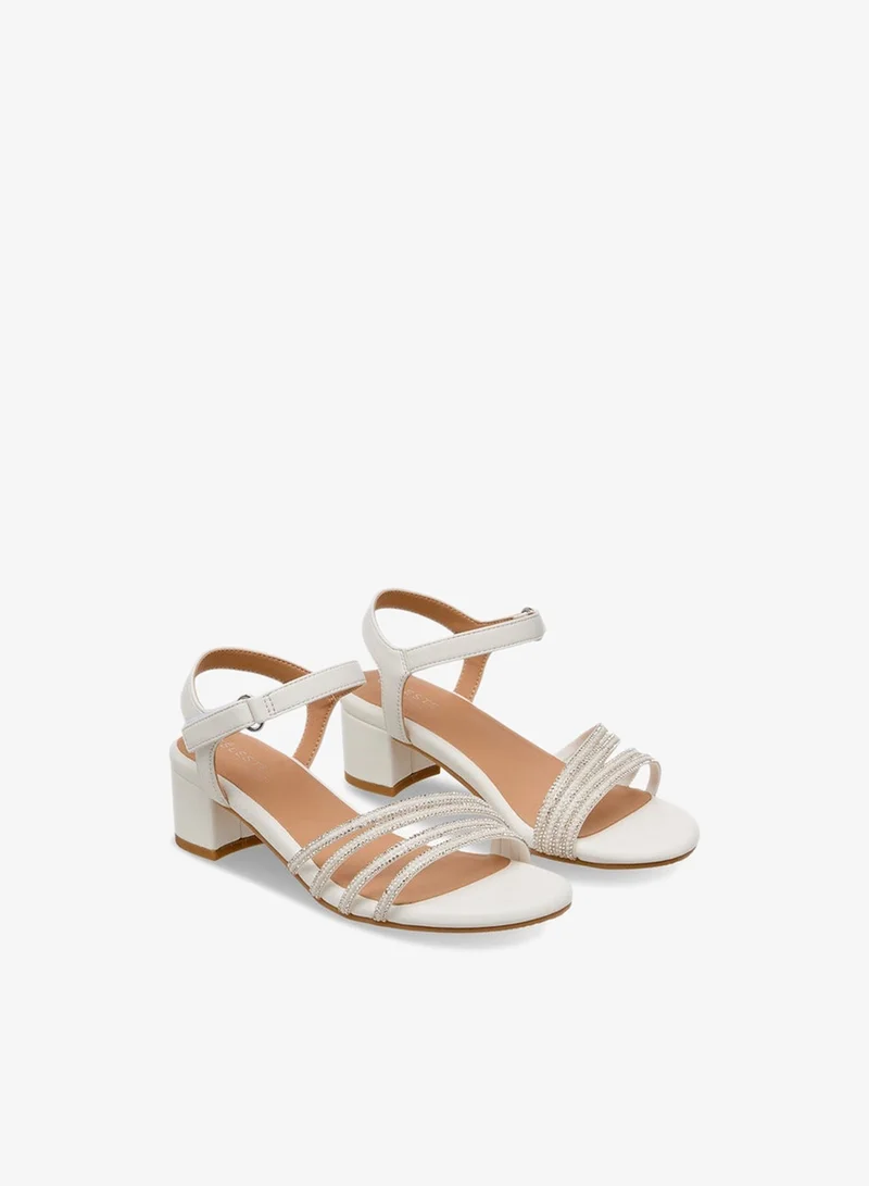 سيليست صنادل بكعب عريض مزينة للبنات تشكيلة رمضان