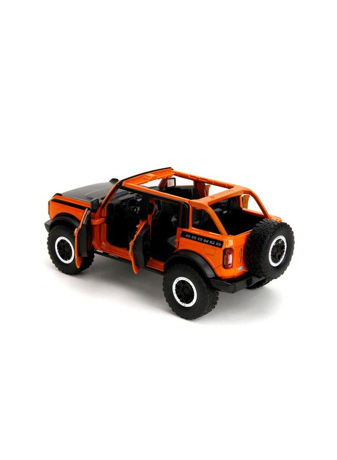 Jada Toys Just Trucks 1:24 2021 Ford Bronco Die-Cast Car & Tire Rack, Toys for Kids and Adults(Orange) - Image 2