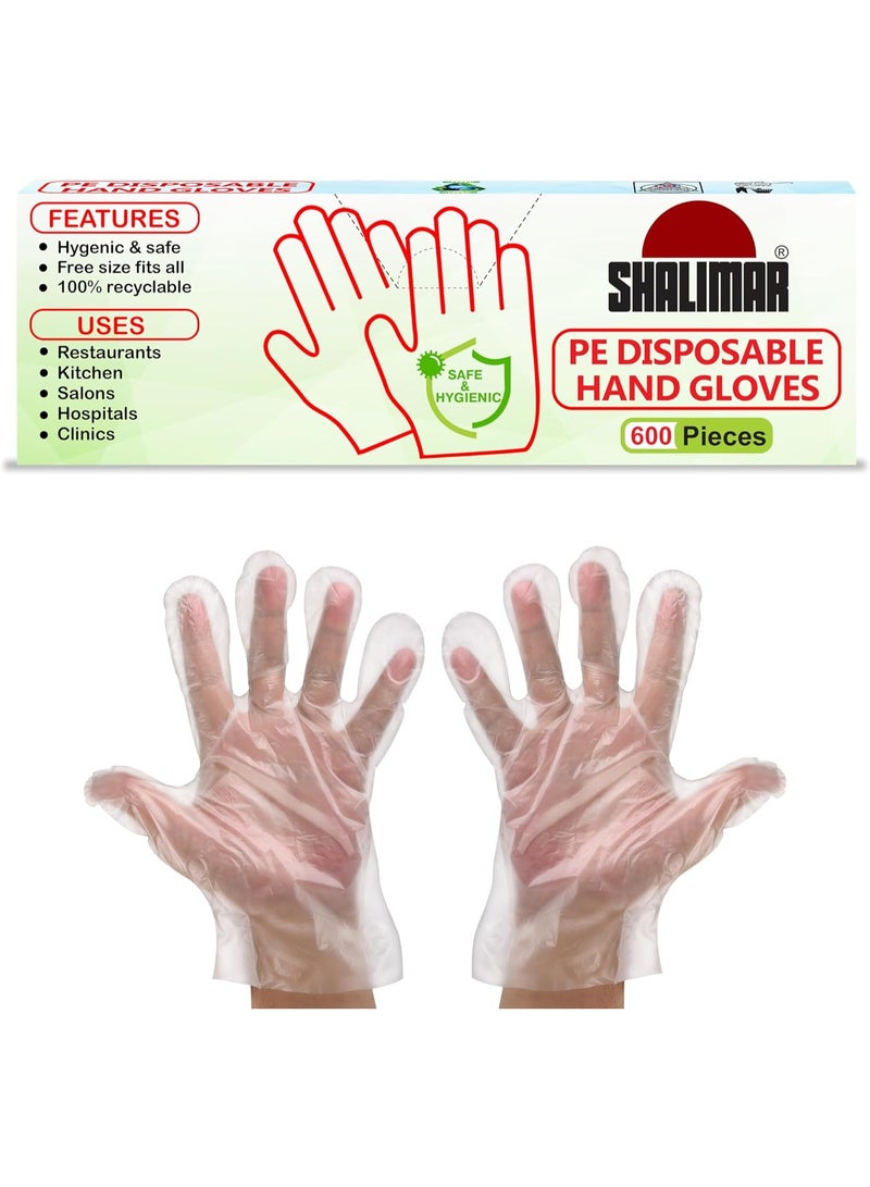 شاليمار قفازات شاليمار اليدوية ذات الاستخدام الواحد – عبوة من 3/600 قطعة – لون طبيعي – مجانية – قفازات متعددة الأغراض متينة لتنظيف المطابخ المنزلية والمزيد، مقاس واحد - Image 2