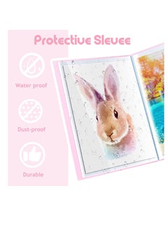 Henoyso 60 Pages A2 and A3 Diamond Painting Storage Book Diamond Art Portfolio Folder Artwork Art Binder Diamond Art Storage Presentation Book with Sleeves Protector, 22 x 16.4 Inch, 16.5 x 12.1 Inch(Pink)  - Image 2