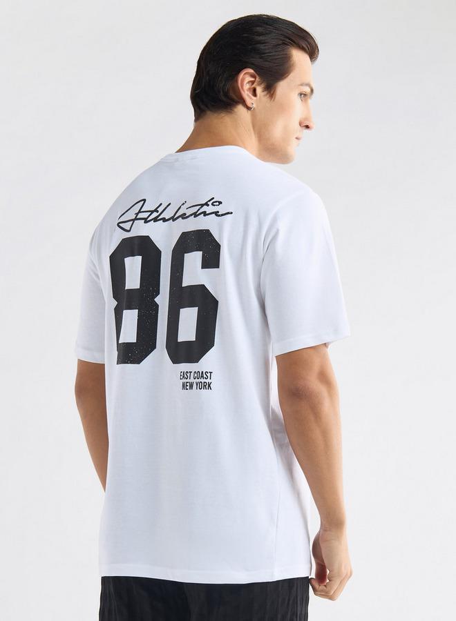 سبلاش فيڤ تيشيرت بياقة ضيقة وأكمام قصيرة وطبعات جرافيك - Image 1