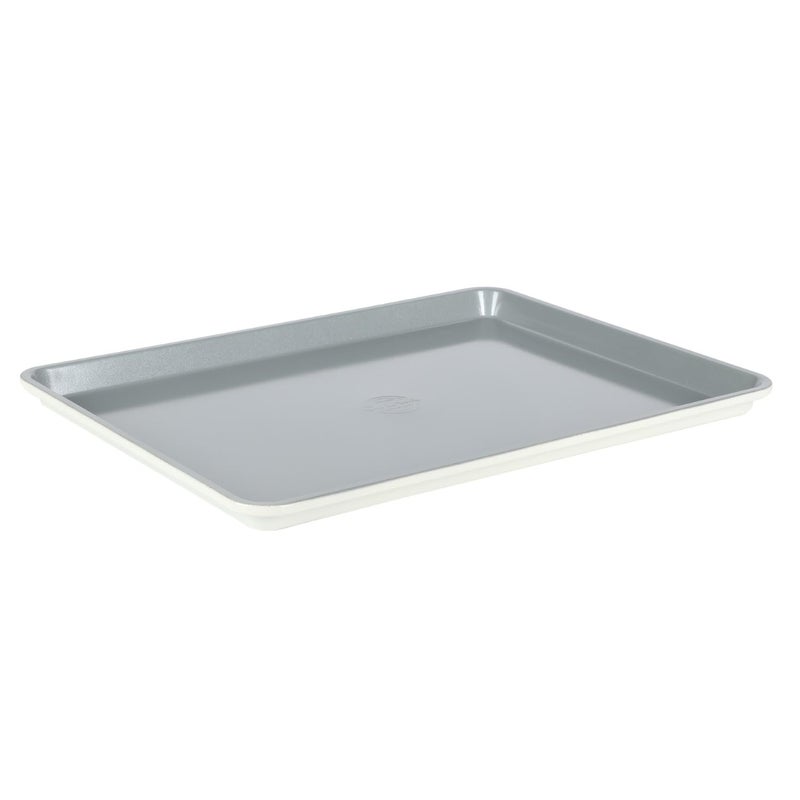 Sur La Table Kitchen Essentials Bake Sale Large 18 X 13 Inch PFA Free Ceramic Nonstick Cookie/Baking Sheet - Linen White - Image 1