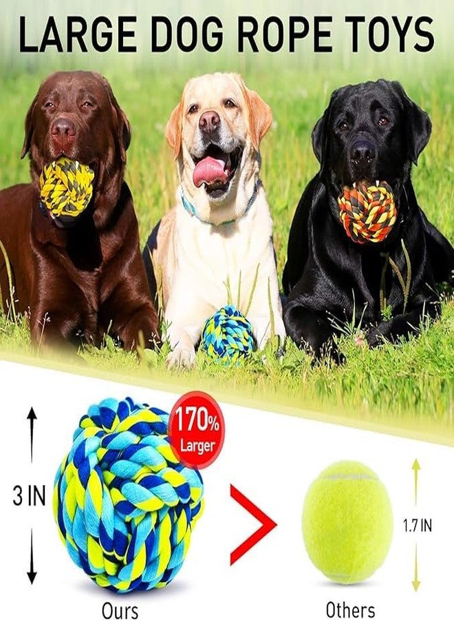 PETSWARE ألعاب مضغ للكلاب من بيتسوير للكلاب التي تمضغ بقوة - لعبة حبل متين ملتوي ومضفر للجراء والكلاب المتوسطة والكبيرة - كرات كلاب غير قابلة للتلف للكلاب الكبيرة | قد يختلف اللون (عبوة من 5 قطع) - Image 5