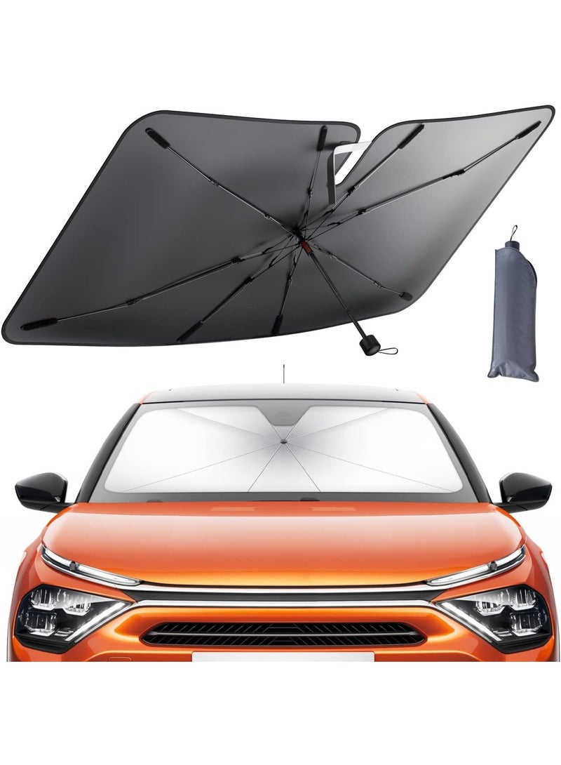Car Windshield Sunshade - 52x31 【5 Layers Anti UV Coating】 Foldable Sun Cover for Auto Car, Car Sunshade, Windshield Sun Shade Umbrella for Car, Sedan, SUV - Image 1