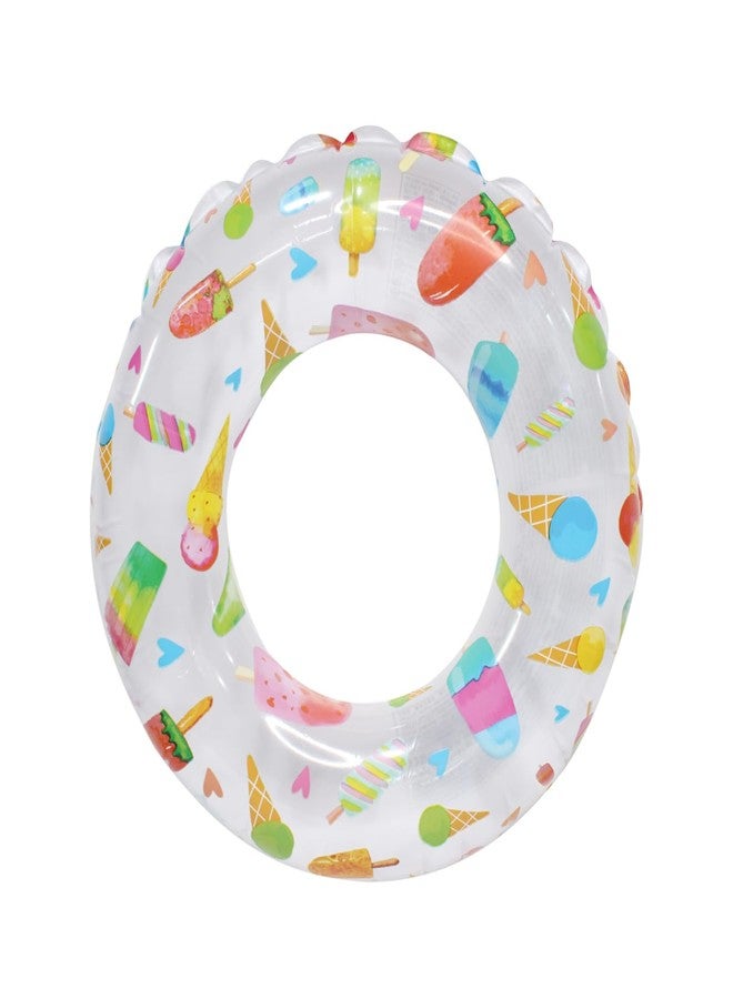GLAN Inflatable Swimming Pool Float Swim Ring for Kids Summer Party Water Floaters Tube Multicolour Pack of 1 (4 to 6 Years) - Image 1