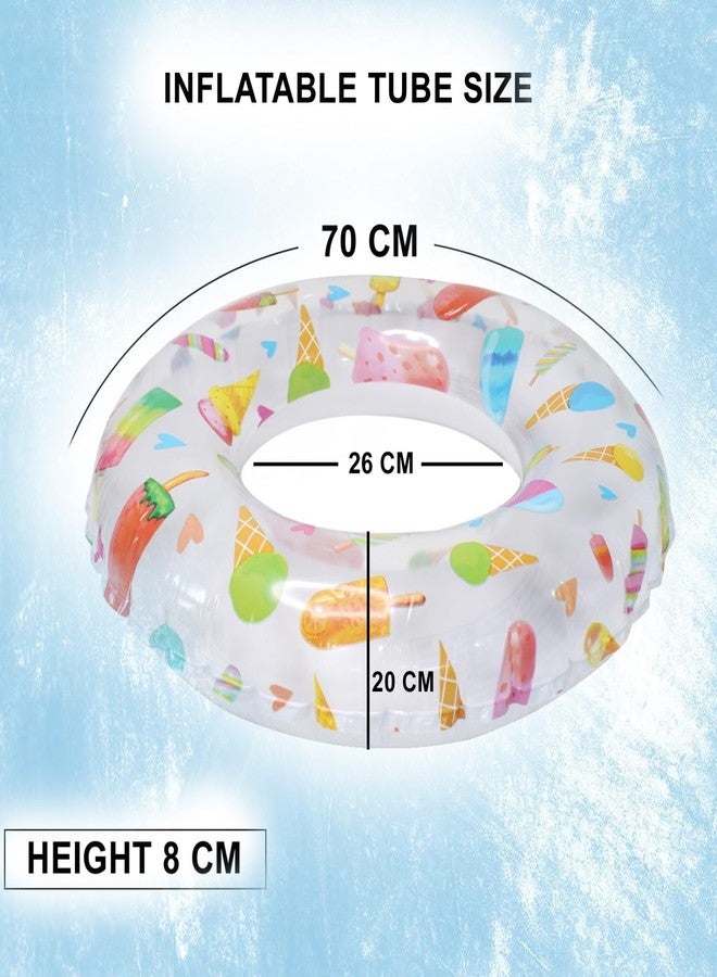GLAN Inflatable Swimming Pool Float Swim Ring for Kids Summer Party Water Floaters Tube Multicolour Pack of 1 (4 to 6 Years) - Image 2
