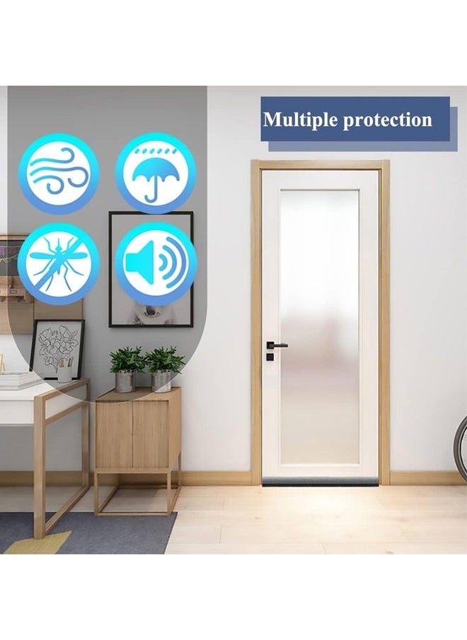 4 Pcs Door Draft Stopper,Under Door Seal Draught excluder, Door Bottom Sealing Strip, Window Wind Blocker, Breeze Noise Sound Light Dust Smell Insect Blocker for Door Window (Brown)