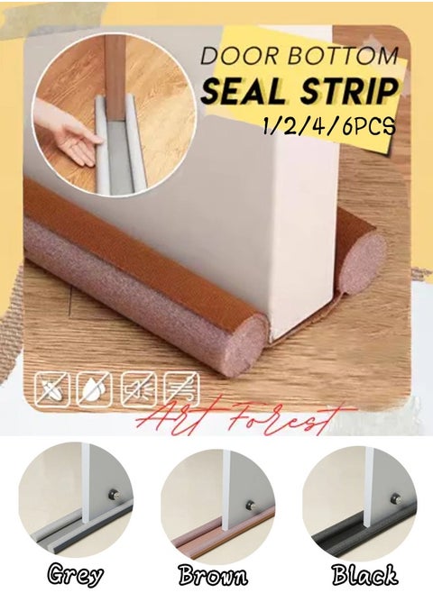 4 Pcs Door Draft Stopper,Under Door Seal Draught excluder, Door Bottom Sealing Strip, Window Wind Blocker, Breeze Noise Sound Light Dust Smell Insect Blocker for Door Window (Brown)