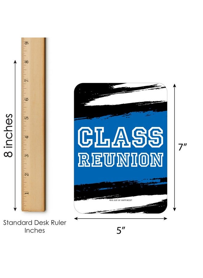 Big Dot of Happiness Big Dot of Happiness Reunited Blue - Find the Classmate Bingo Cards and Markers - Royal Blue School Class Reunion Party Bingo Game - Set of 18  - Image 4