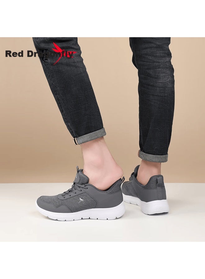 Red Dragonfly Flash Penetration Men's Autumn Comfortable Lightweight Casual Shoes Men's Shock Absorption Wear-resistant Running Shoes Exa351222 Gray Size 44