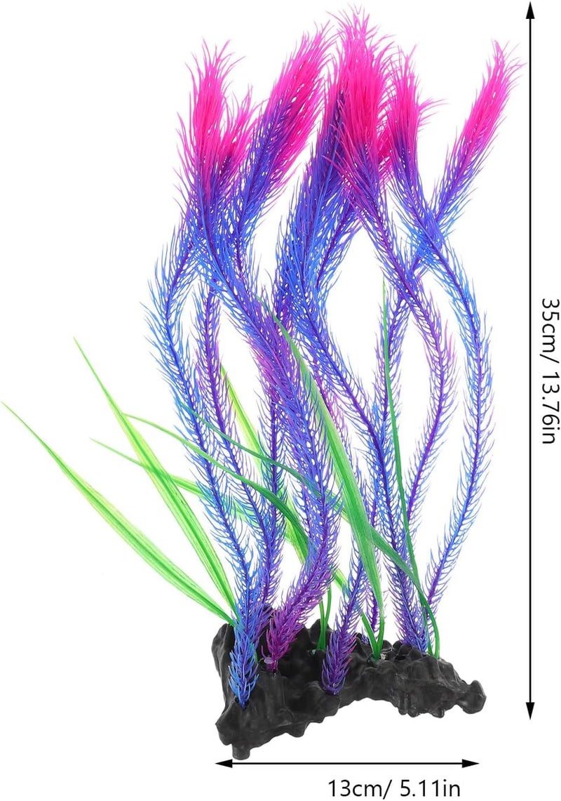 Artificial Aquarium Plants Fake Aquatic Plants Purple Simulation Large Fish Tank Decoration Plastic Aquarium Decor for Home and Office Fish Tanks - Image 2