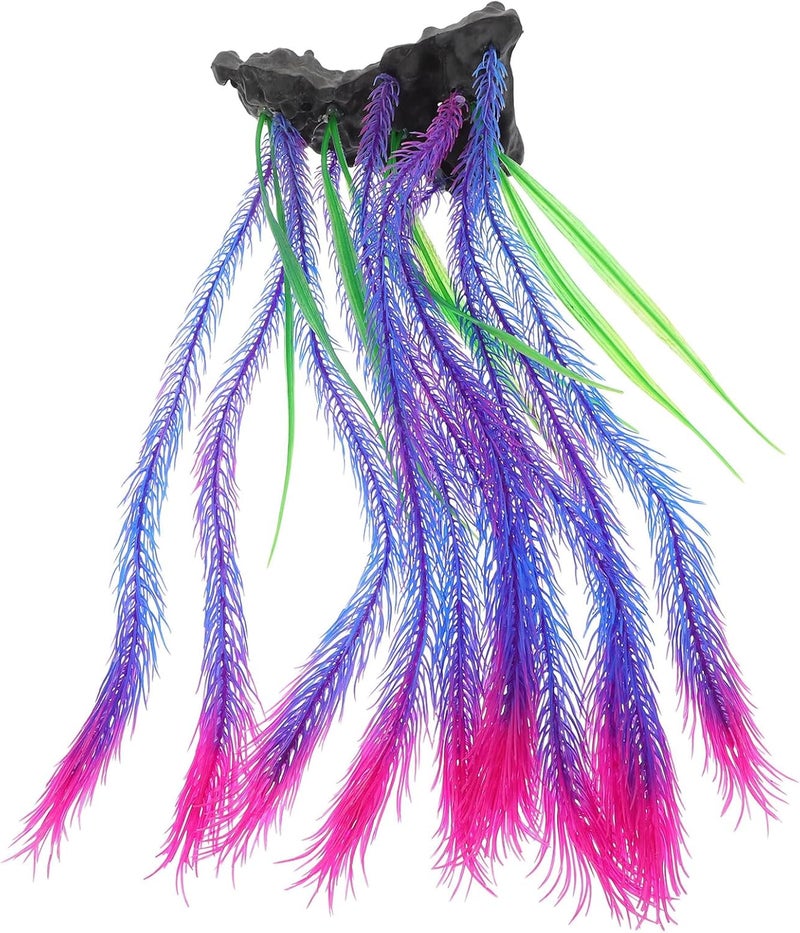 Artificial Aquarium Plants Fake Aquatic Plants Purple Simulation Large Fish Tank Decoration Plastic Aquarium Decor for Home and Office Fish Tanks - Image 1