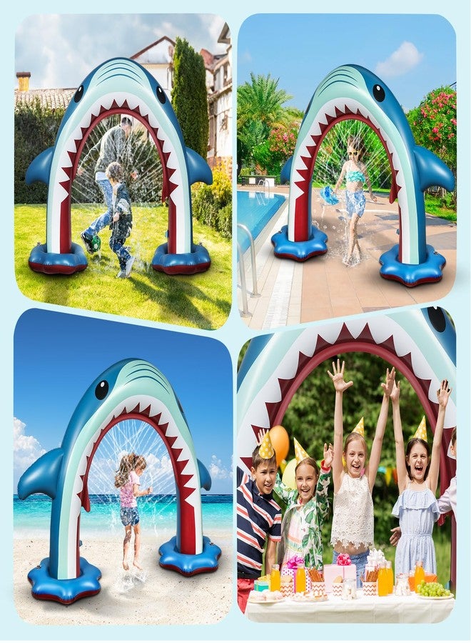 Anpro Giant Shark Sprinkler Kids Inflatable Water Toy Outdoor Play Sprinkler, Summer Outside Gifts for Toddlers - Image 4