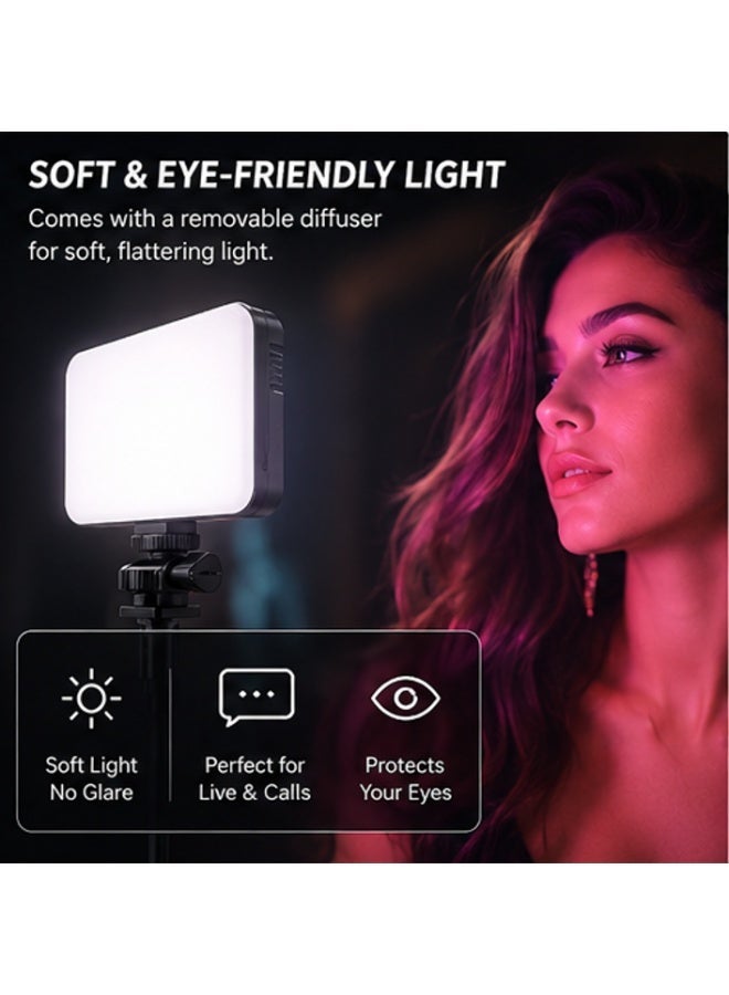 RGB Video Light 96 LEDs, Magnetic Clip, 2500K-9900K, CRI95+, Dimmable, USB-C Rechargeable for Phone, Camera & Live Streaming - Image 5