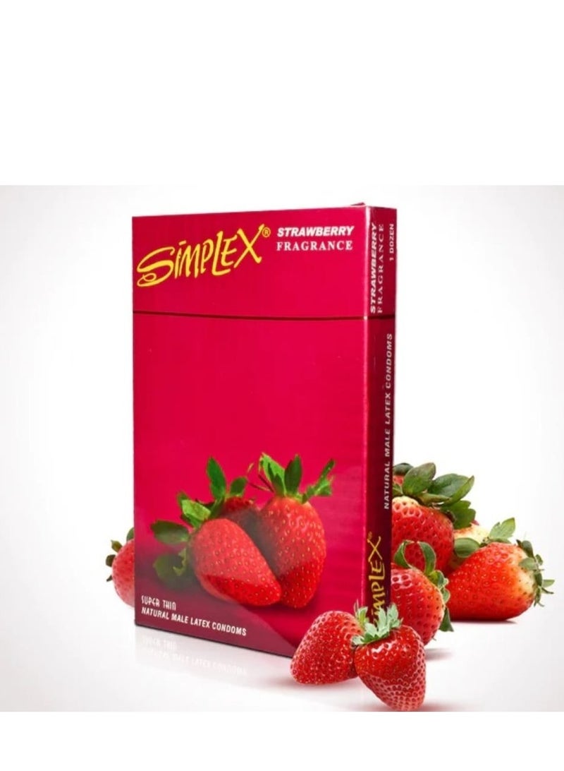 سيمبليكس الواقي الذكري بالفراولة يحتوي على 3 قطع  من سمبلكس - Image 1