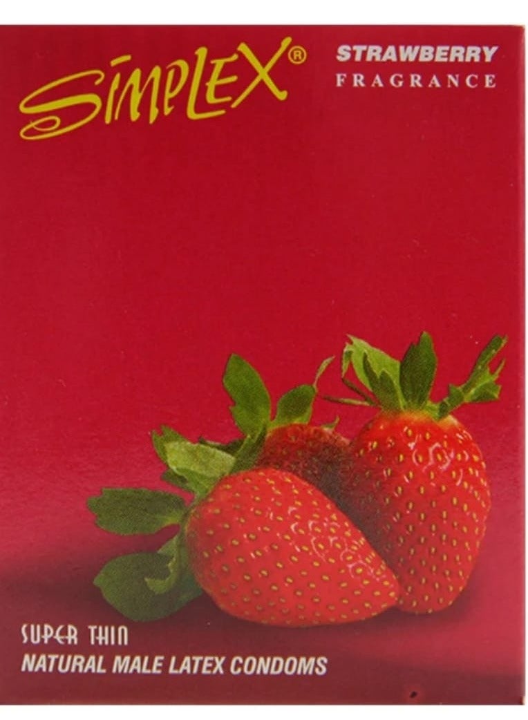 سيمبليكس الواقي الذكري بالفراولة يحتوي على 3 قطع  من سمبلكس - Image 2
