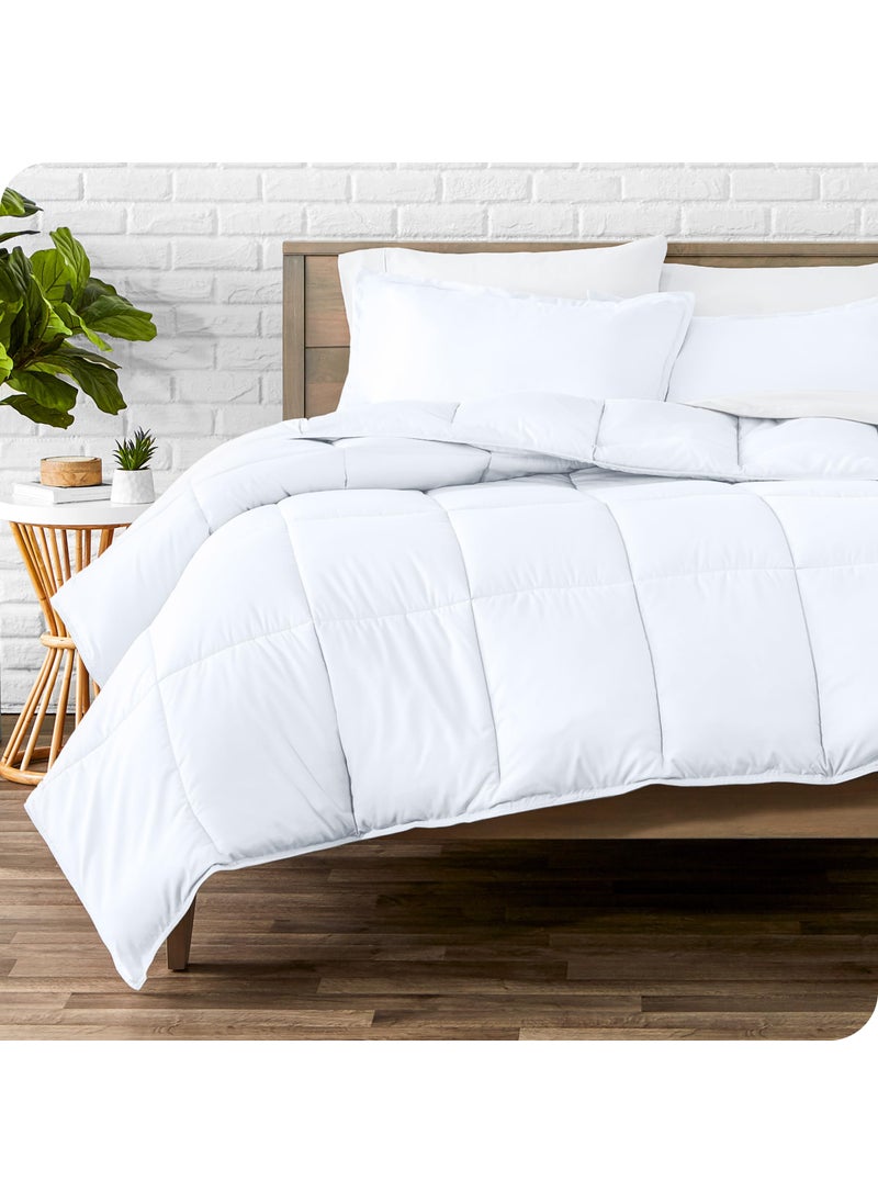 Bare Home Bare Home Comforter Set  Queen Size  UltraSoft  Goose Down Alternative  Premium 1800 Series  All Season Warmth Queen White 