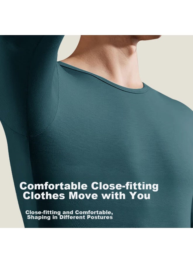 Septwolves Septwolves Men's Autumn Clothes Modal Silk Cotton Mite-proof Top Youth Thin Bottoming Warm Underwear  - Image 4