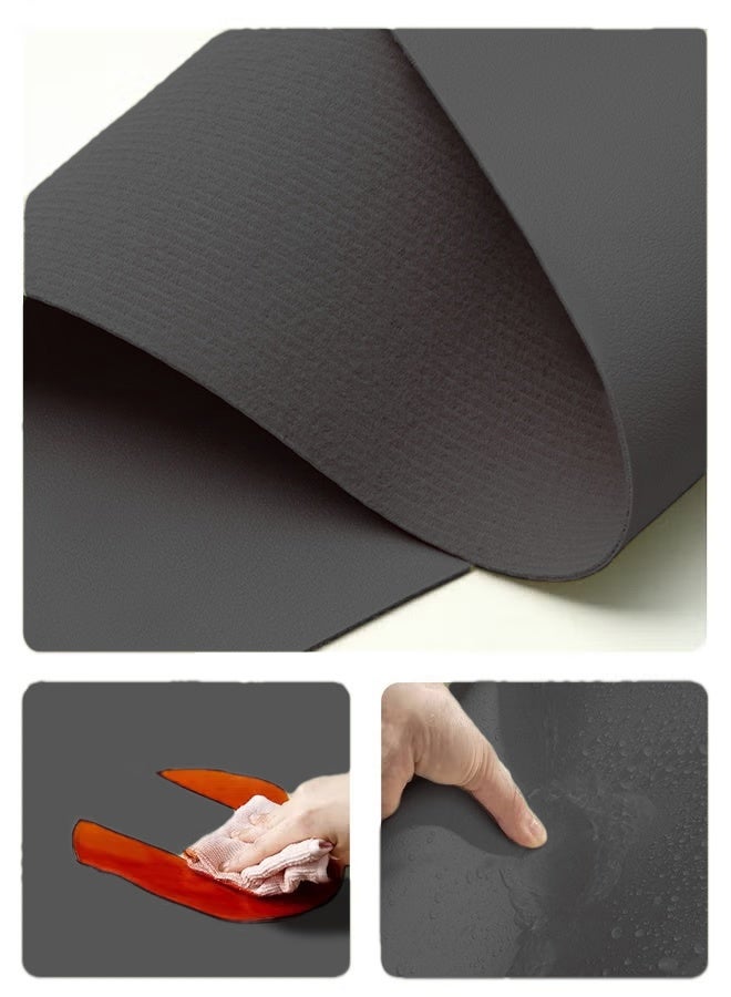 إتش كيو جيمنغ واقي وسادة مكتب من الجلد متعدد الوظائف، وسادة ماوس كمبيوتر كبيرة، وسادة مكتب 120 × 40 سم، وسادة ماوس ألعاب ممتدة، مضادة للانزلاق ومقاومة للماء، وسادة مكتب مزدوجة الجوانب، وسادة مكتب كمبيوتر، لون أسود - Image 2