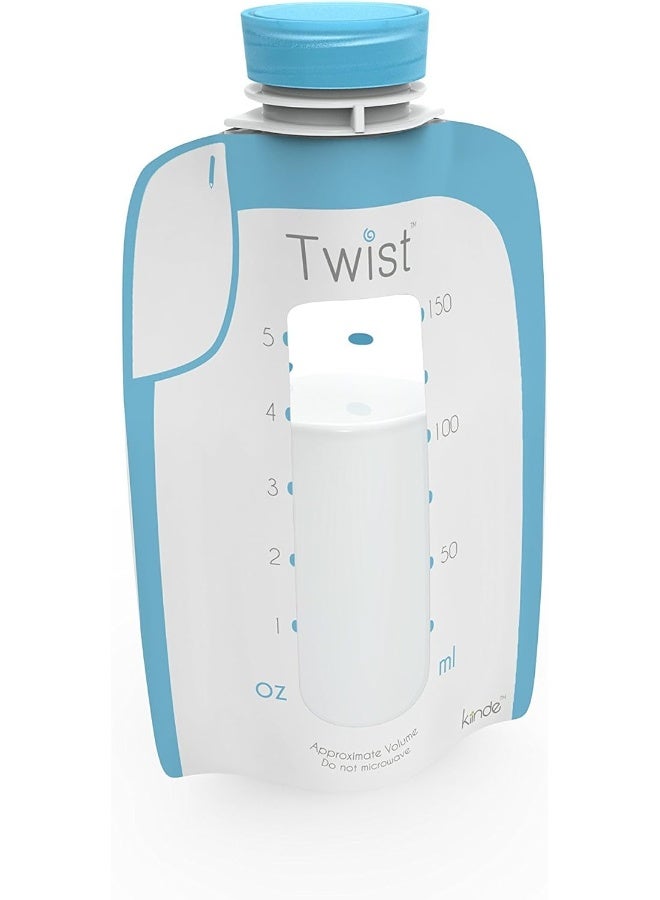 Kiinde Kiinde Twist Pouch Direct-Pump Direct-Feed Twist Cap Breast Milk Storage Bag for Pumping, Freezing, Heating and Feeding, Pre-Sterilized, Breast Feeding Essentials, 6 Ounce, Pack of 20 - Image 1