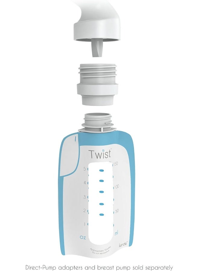 Kiinde Kiinde Twist Pouch Direct-Pump Direct-Feed Twist Cap Breast Milk Storage Bag for Pumping, Freezing, Heating and Feeding, Pre-Sterilized, Breast Feeding Essentials, 6 Ounce, Pack of 20 - Image 2
