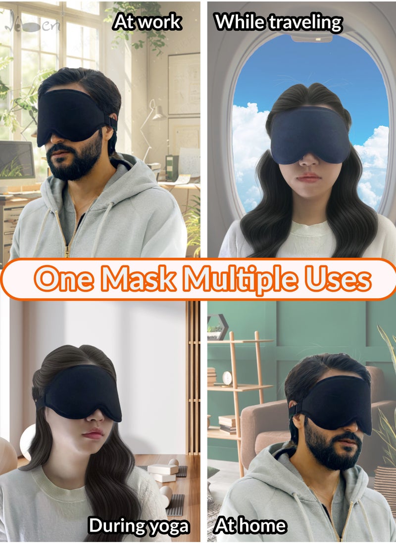 IKBEN IKBEN Ultra-Comfortable 3D Contoured Travel Sleep Mask – Breathable, adjustable, full blackout design, perfect for home, office, and travel. Ultra-soft cotton for deep darkness and ultimate comfort, 100% Blackout Sleep Mask  - Image 5