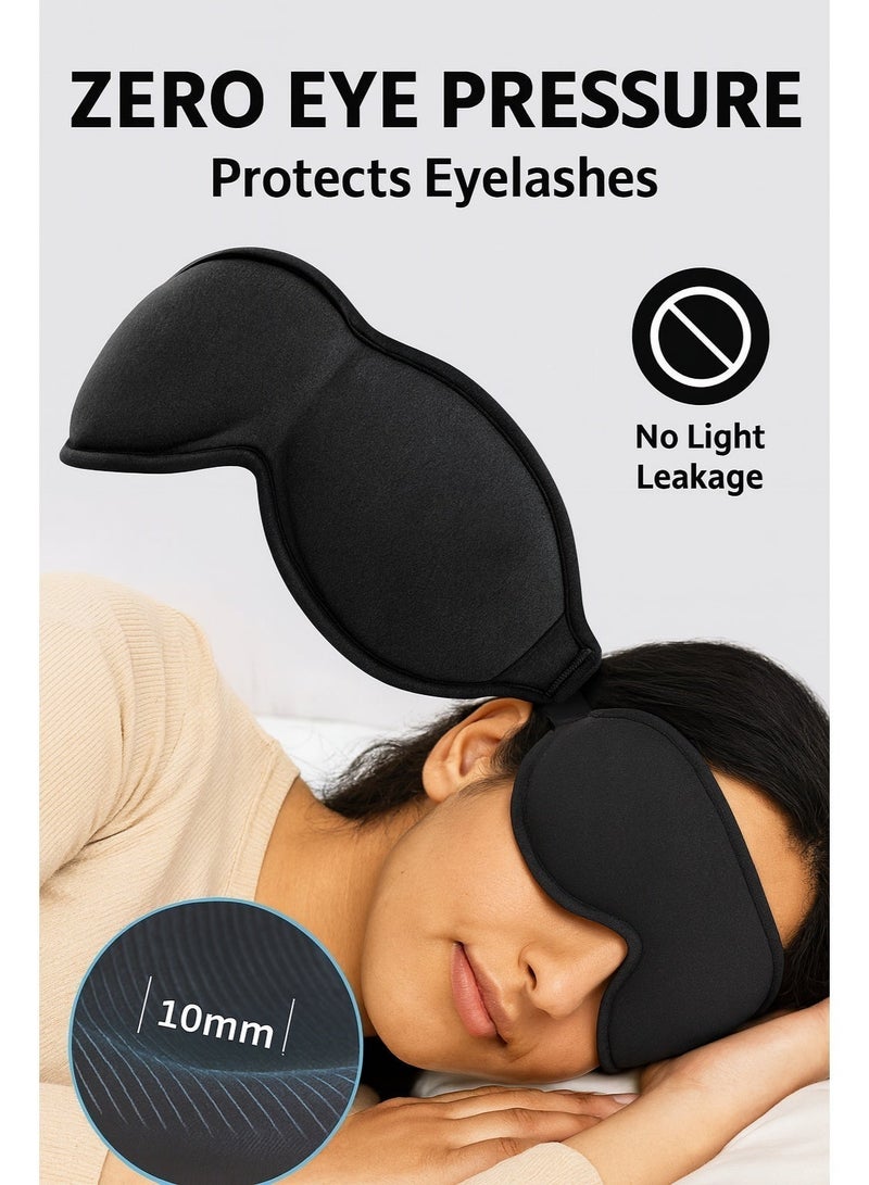 IKBEN Sleep Mask 3D Contoured, 100% Blackout Eye Mask for Sleeping, Zero Eye Pressure, Side Sleeper Friendly, Adjustable Strap, Breathable, Travel Blindfold (50g) - Image 4