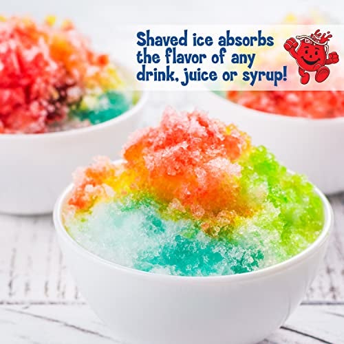 Nostalgia Kool-Aid Shave Ice & Snow Cone Maker, Includes Reusable Cup and Two Ice Molds, Stainless Steel Blades, Makes Margaritas, Frozen Cocktails, Slushies, Red - Image 3