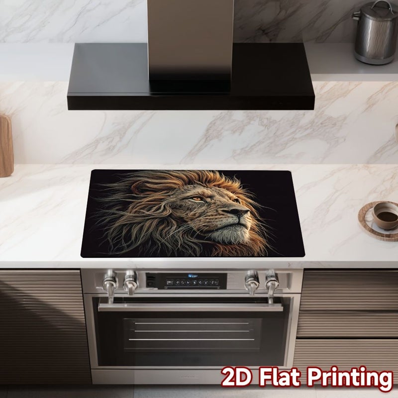 Stove Cover Pad Majestic Lion Gaze 20 5x28 3 Inch Heat Resistant Induction Cooker Protector - Image 1