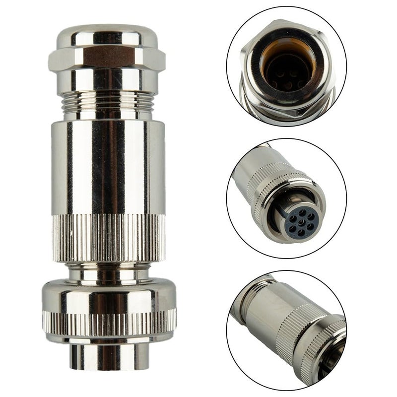 7-Pin Proportional Valve Connector, Full Metal Female Plug for Rexroth Moog Parker Atos Hydraulic Servo Valves, DIN EN175201-804 Standard, IP67 - Image 2
