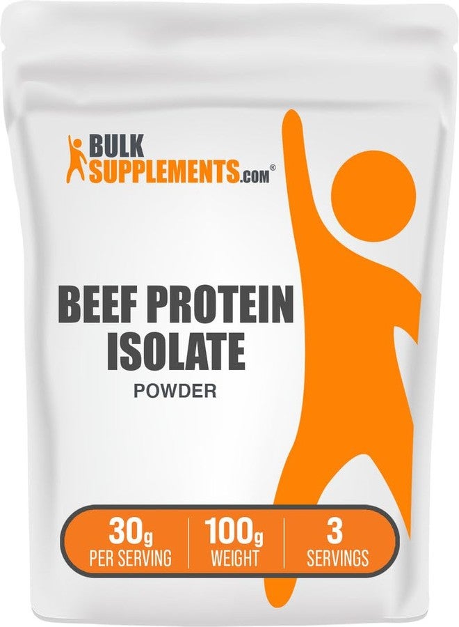BulkSupplements.com Beef Protein Isolate Powder - Lactose Free Protein Powder, Beef Protein Powder - Unflavored & Gluten Free, 30g per Serving, 100g (3.5 oz) (Pack of 1) - Image 1