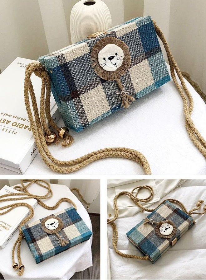 SHABILI Girls' Cute Contrast Color Shoulder Bag,Women's Banquet Bag Tote Bag Handbag Crossbody Bag Small Square Bag, Daily Commuter Carrying Bag Sling Bag Side Bag for Ladies, College Students, Children - Image 3