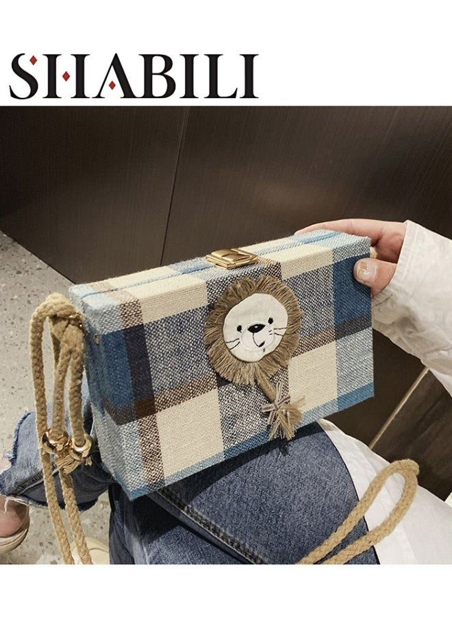 SHABILI Girls' Cute Contrast Color Shoulder Bag,Women's Banquet Bag Tote Bag Handbag Crossbody Bag Small Square Bag, Daily Commuter Carrying Bag Sling Bag Side Bag for Ladies, College Students, Children - Image 1