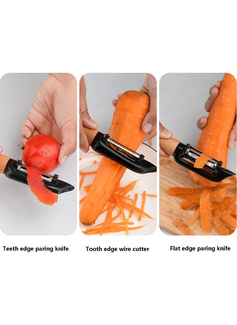 8 Pcs Cooking Kitchen Utensils Set with Holder and Non-Slip Wooden Handles Cooking Tool, Wooden Handle Grater Set, for Kitchen Heat Resistant Kitchen Cooking Utensils Set for Nonstick Cookware - Image 5