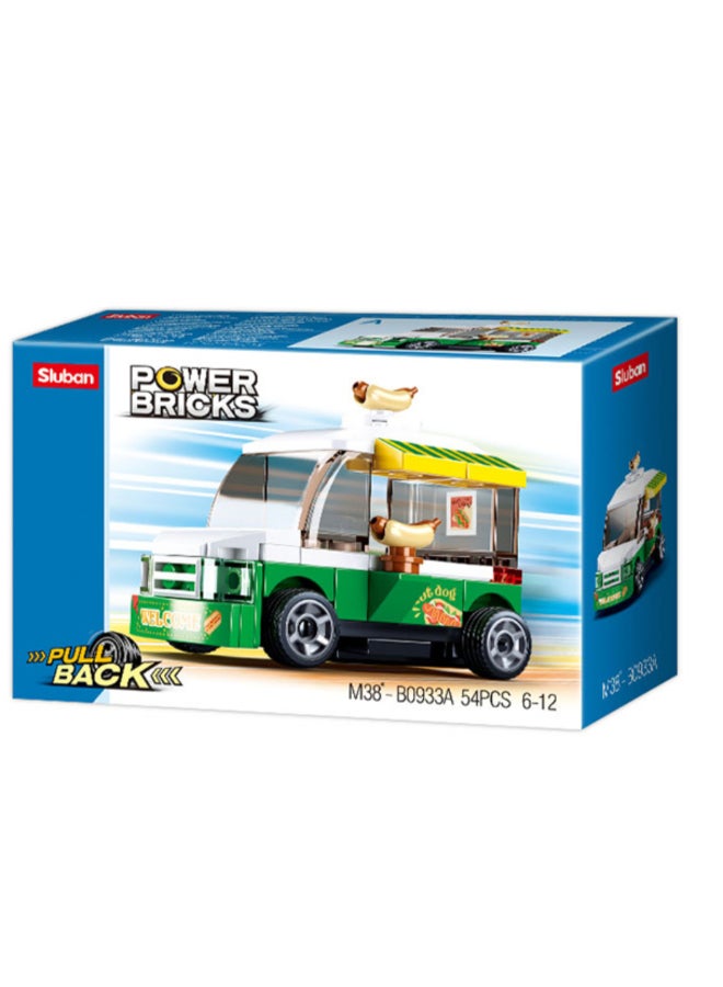 Sluban 54-Piece Power Bricks Pull Back Hot Dog Car Toy Multicolour 14 x 4.5 x 9.4 cm 141681 - Image 2