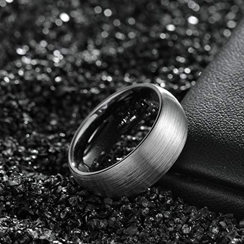 TRUMIUM 8mm Men's Rings Tungsten Carbide Black Rings for Men Women Classic Wedding Bands Engagement Promise Comfort Fit Size 9 - Image 3