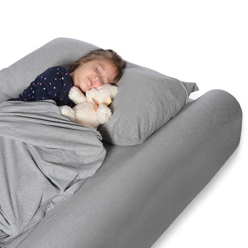 Metron حاجز سرير ميتريون للأطفال | حافة سرير من الفوم الناعم لسلامة الأطفال | وسادة جانبية واحدة لحماية الأطفال والرضع | حاجز أمان للسرير للرضع والأطفال والنائمين النشيطين - Image 1