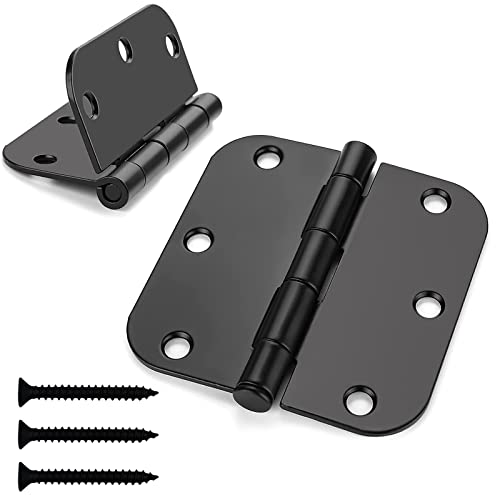 Vervida 3 Pack Matte Black Door Hinges Black 3.5 x 3.5 Inch Interior Door Hinges 3 1/2 Inch Thicken with Round 5/8" Radius Corners, Hardware Door Hinge Replacement - Image 1