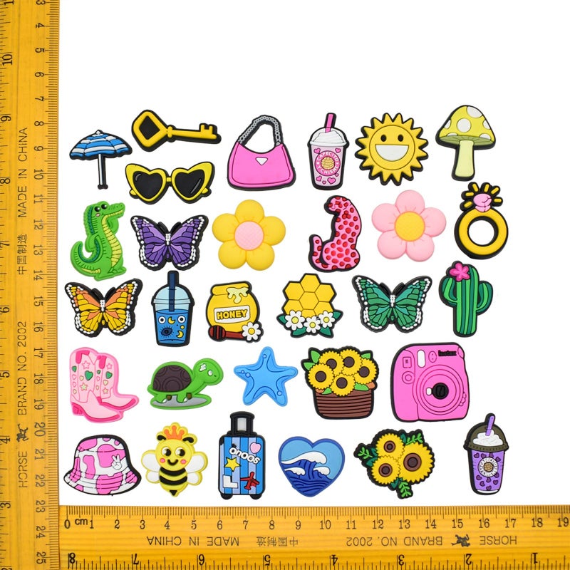 LVBIYDU 100 Pcs Different Shoe Charms for Clog Shoe Decoration, Cute Animal Flowers Charms for Girls Boys Teens Adults, Cartoon Charm for Shoes Accessories Bracelet Wristband Party Favors - Image 2