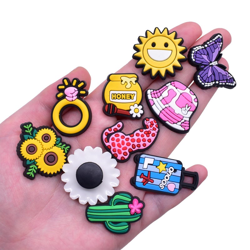 LVBIYDU 100 Pcs Different Shoe Charms for Clog Shoe Decoration, Cute Animal Flowers Charms for Girls Boys Teens Adults, Cartoon Charm for Shoes Accessories Bracelet Wristband Party Favors - Image 3