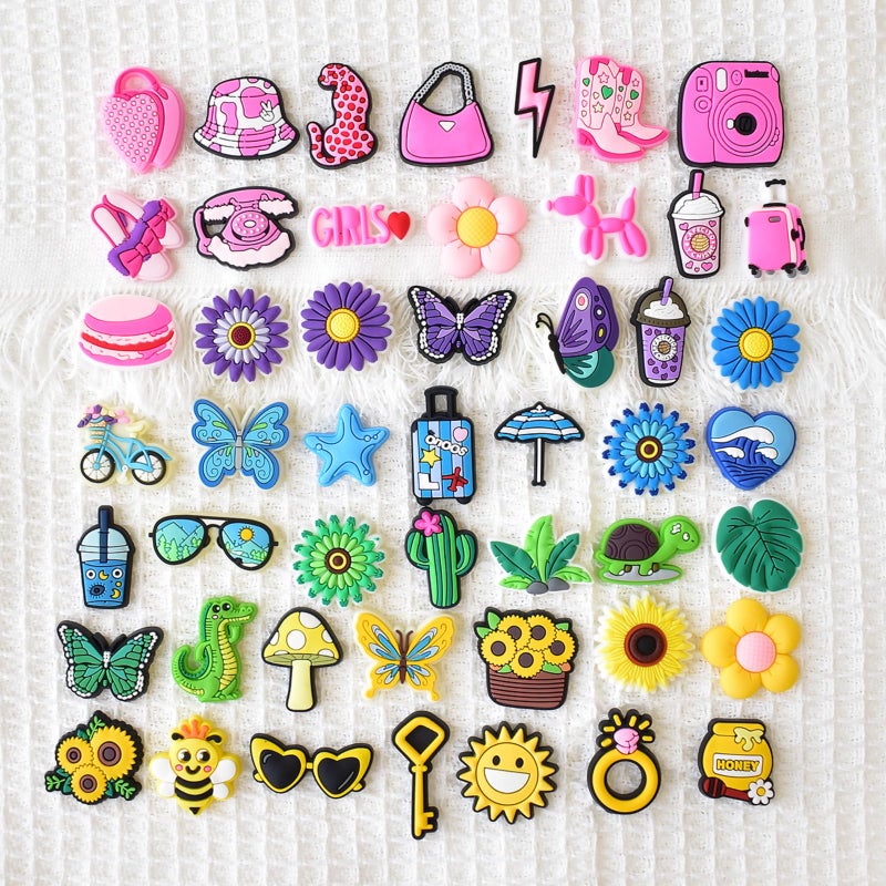 LVBIYDU 100 Pcs Different Shoe Charms for Clog Shoe Decoration, Cute Animal Flowers Charms for Girls Boys Teens Adults, Cartoon Charm for Shoes Accessories Bracelet Wristband Party Favors - Image 4