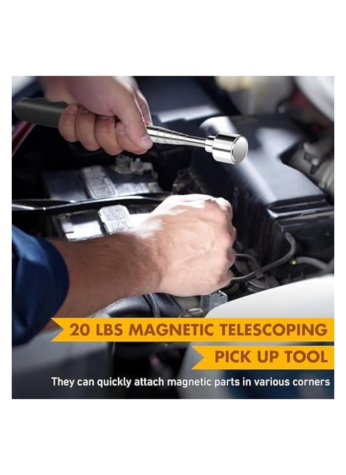 PROMASS Telescoping Magnet Pick up Tools, Include 20 lb Magnetic Tool and 3 lb Telescoping Magnet Stick Gadget for Hard to Reach Places  - Image 4