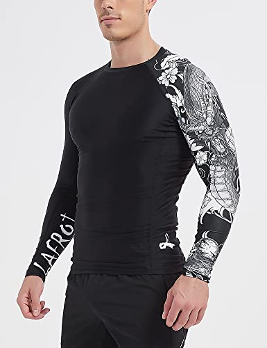 LAFROI Men's Long Sleeve UPF 50+ Baselayer Skins Performance Fit Compression Rash Guard-CLYYB Asym Dragon Size XL - Image 5