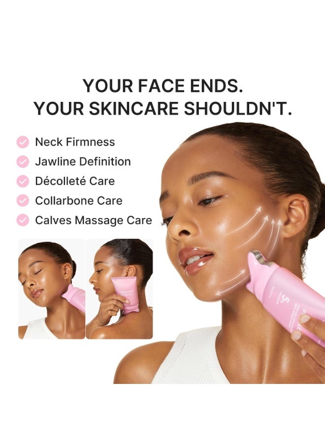 medicube PDRN Collagen Gua Sha Neck Wrinkle Cream - Firming, Contour Care | Built-In Gua Sha Massager with Volufiline 5% - For the Look of Fine Lines, Jawline, Neck, Décolleté, Korean Skincare, 3.17 oz - Image 5