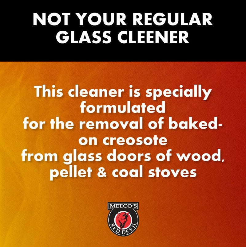 MEECO'S RED DEVIL 701 Wood Stove Glass Cleaner - Removes Creosote, Soot & Smoke from Wood, Pellet, Coal Stoves & Fireplace Inserts (2 Pack, 16 fl oz Each) - Made in the USA - Image 2
